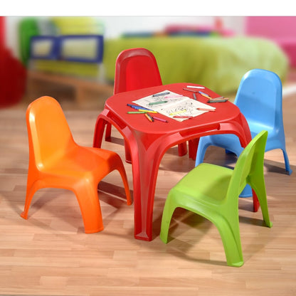 Italhome Set Infantil Mesa con Cuatro Sillas, Multiusos para Jugar, Leer Y Comer
