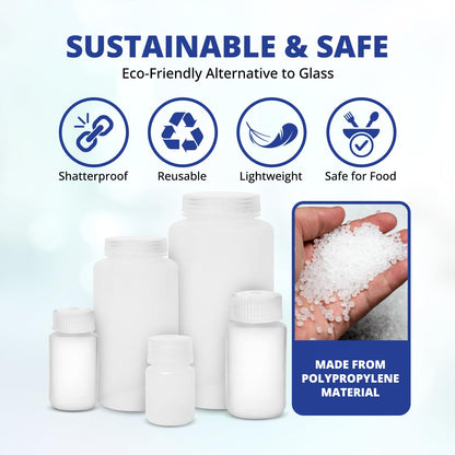 United Scientific Botella de Reactivo de Boca Ancha Polipropileno 500 ml Paquete 12