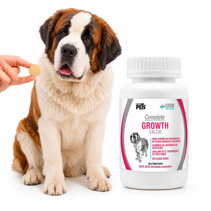Fancy Pets MS Complete Growth Suplemento para Perros con Vitaminas, Minerales, Calcio, Fósforo y Omega 3 y 6 Tabletas Masticables 60 Tab