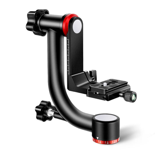 NEEWER Gimbal Trípode Head Profesional Resistente Aleación de, GM101 | Con Type Liberación Rápida Placa, Smoother 360° Panoramic Shooting, para DSLR Cámara hasta 30lb/13.6kg