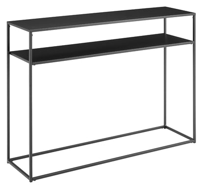 Crosley Furniture Braxton - Mesa Consola con Estante de Almacenamiento para Pasillo, Entrada o Sala de Estar, Color Negro Mate