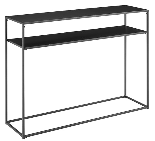 Crosley Furniture Braxton - Mesa Consola con Estante de Almacenamiento para Pasillo, Entrada o Sala de Estar, Color Negro Mate