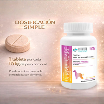Fancy Pets Medical Solutions Complete Derma Care para Perros 60 Tabletas Masticables Suplemento Nutricional para Piel y Pelaje Saludable