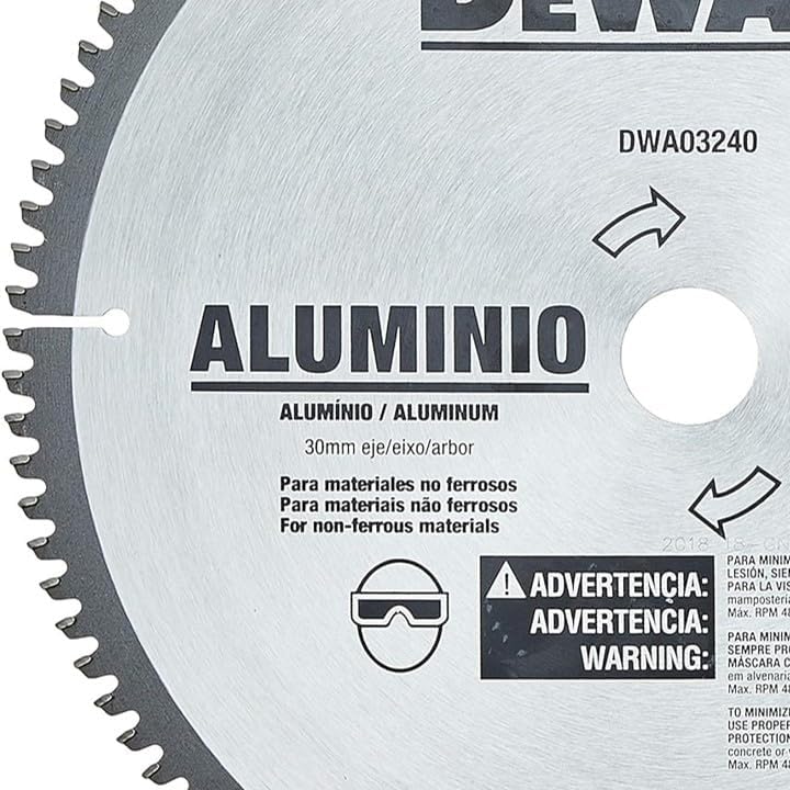 DEWALT Disco Sierra Circular para Aluminio 12" (300mm), 100D, DWA03240 | Disco de Sierra Circular para Aluminio 12" (300mm), 100 Dientes