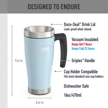 THERMOS ICON SERIES, taza de acero inoxidable, glaciar, 16 onzas