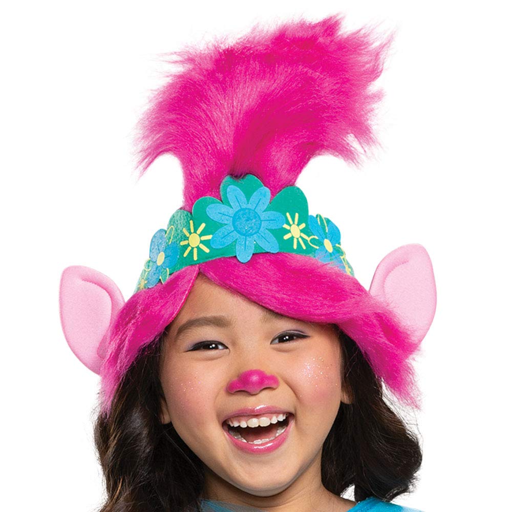 Trolls World Tour - Disfraz de Amapola para niños, Talla M (7-8) Azul