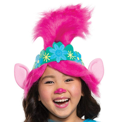 Trolls World Tour - Disfraz de Amapola para niños, Talla M (7-8) Azul