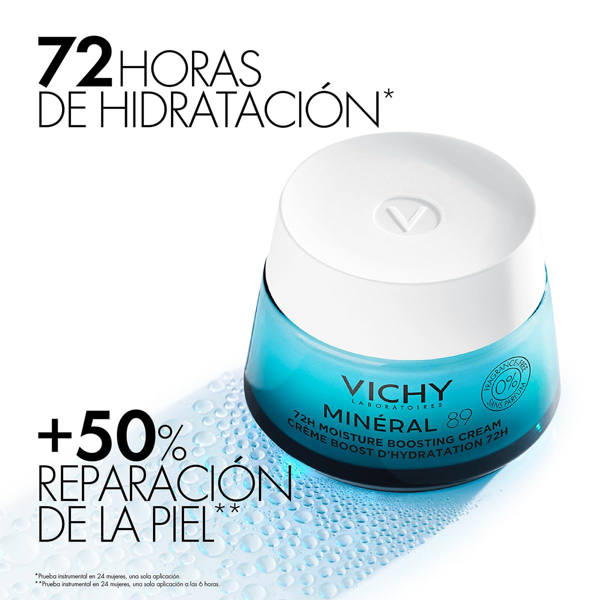 Vichy Minéral 89 Crema Hidratante Facial para Todo Tipo de Piel 50ml | Fortalece la Barrera Cutánea, Proporciona hasta 72h de Hidratación Intensa, con Ácido Hialurónico