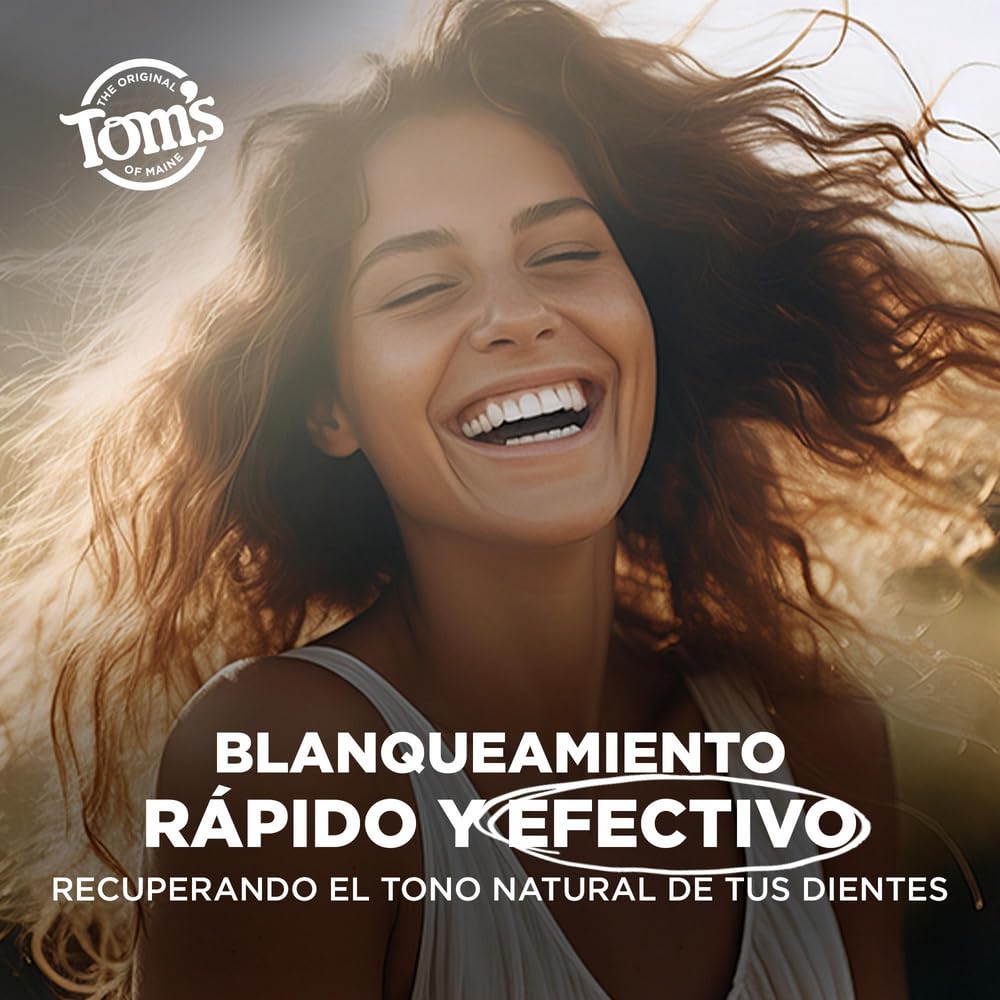Tom's of Maine Pasta Dental sin Fluór Blanqueadora Antiplaca 4 pack | Combate la Formación de Sarro, Dientes más Blancos con Ingredientes Naturales
