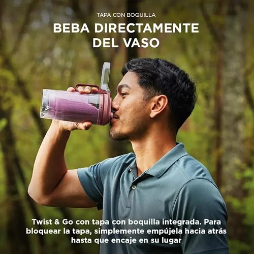 Ninja Blast Max Licuadora Portátil Vaso Desmontable Azul | Vaso Desmontable Fácil de Limpiar | Inalámbrica USB-C | Tapa Anti-derrames | Smoothies y Frozen