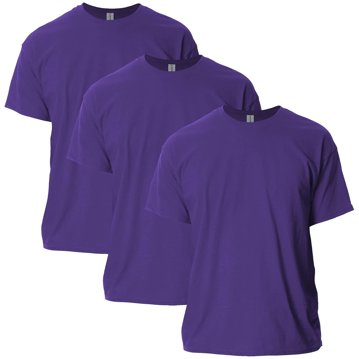 Gildan Playera Ultra Cotton G2000 Multipack para Hombre, Ajuste Clásico - Morado (paquete de 3) - G