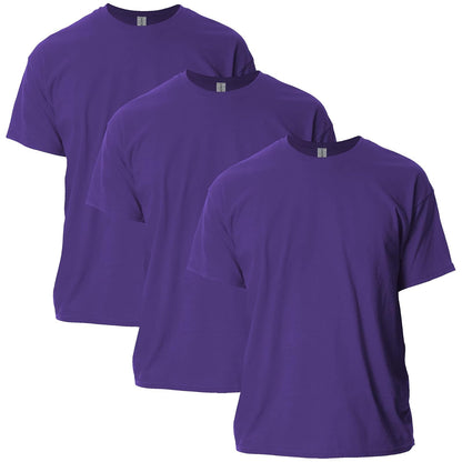 Gildan Playera Ultra Cotton G2000 Multipack para Hombre, Ajuste Clásico - Morado (paquete de 3) - G