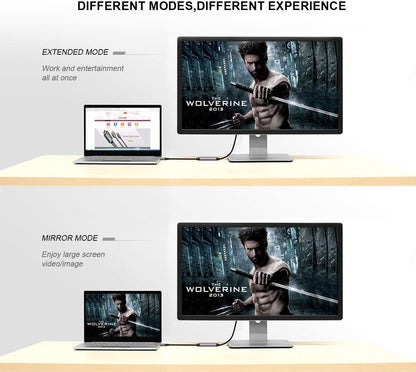 USB C to HDMI Adapter 4K 30Hz Cable, QGeeM USB Type-C to HDMI Adapter [Thunderbolt 3 Compatible] MacBook Pro 2018/2017, Samsung Galaxy S9/S8, Surface Book 2, Dell XPS 13/15, Pixelbook More