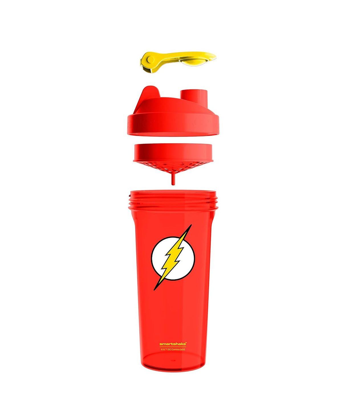 SmartShake LITE DC Comics, The Flash, 800ml, Botella Mezcladora de Proteínas, Libre de BPA