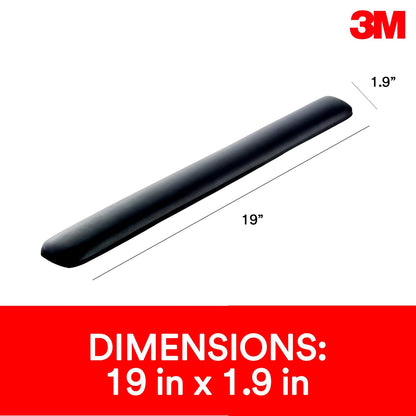 3M Gel Wrist Rest for Keyboards, Soothing 3M Gel Technology and Satin Smooth Cover for All Day Comfort and Support, 19", Black (WR85B)