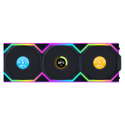 Lian Li Uni Fan SL Wireless Ventilador ARGB 120mm con LCD - LCD 120 Triple Negro
