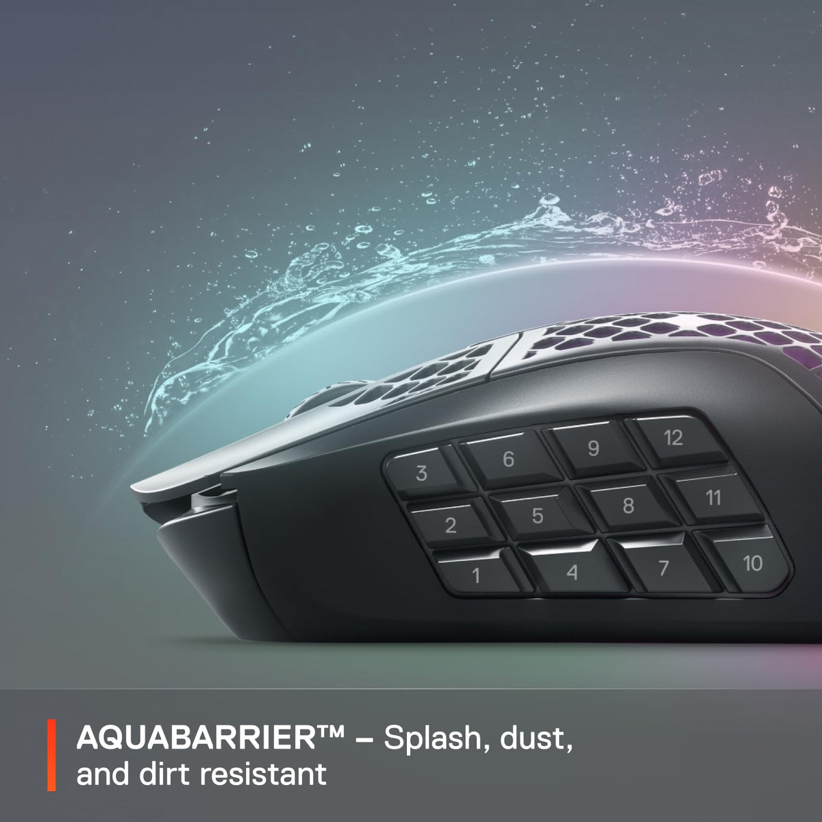 SteelSeries Aerox 9 Wireless - Mouse para Juegos Holey RGB - Diseño Ultraligero Resistente al Agua - 18 Botones - Bluetooth/2.4 GHz - Sensor óptico de Aire TrueMove de 18 K dpi