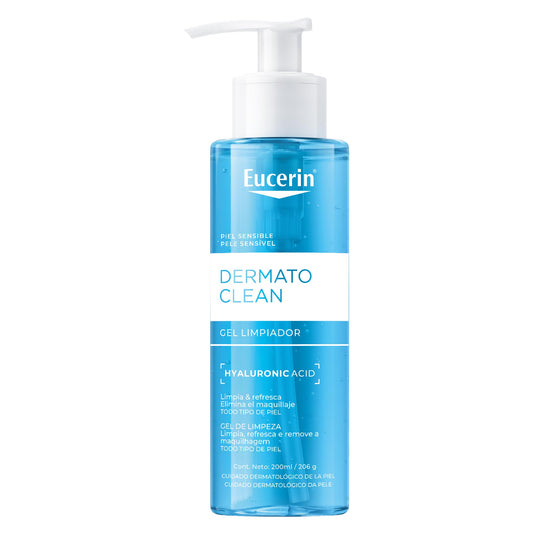 Eucerin Gel Limpiador Facial DermatoClean para piel normal a mixta, 200ml, empaque puede variar