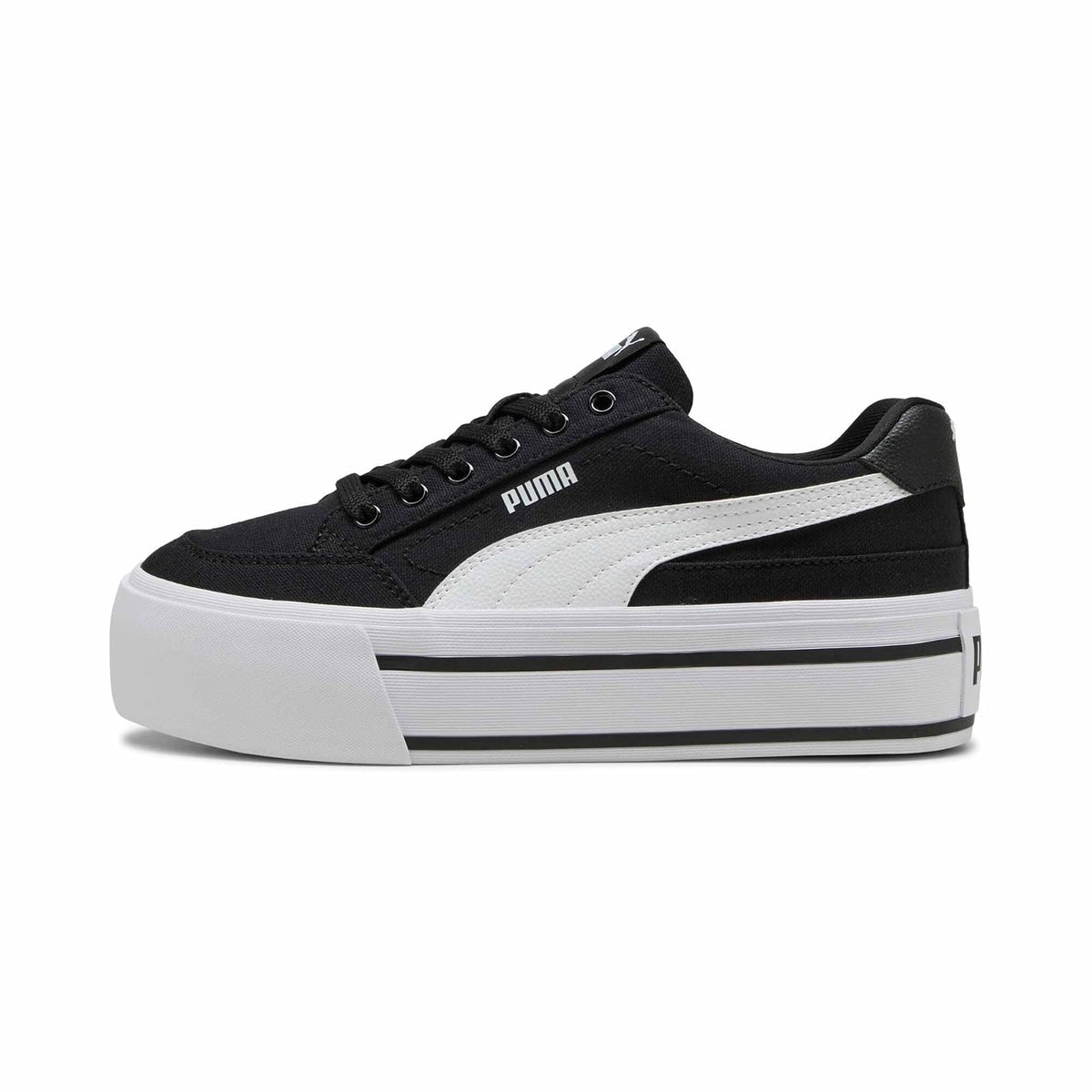 PUMA, Tenis Casuales Court Classic Vulc FS Platform, Mujer, Rojo, Talla 22,5 - 24.5 cm - Negro y Blanco