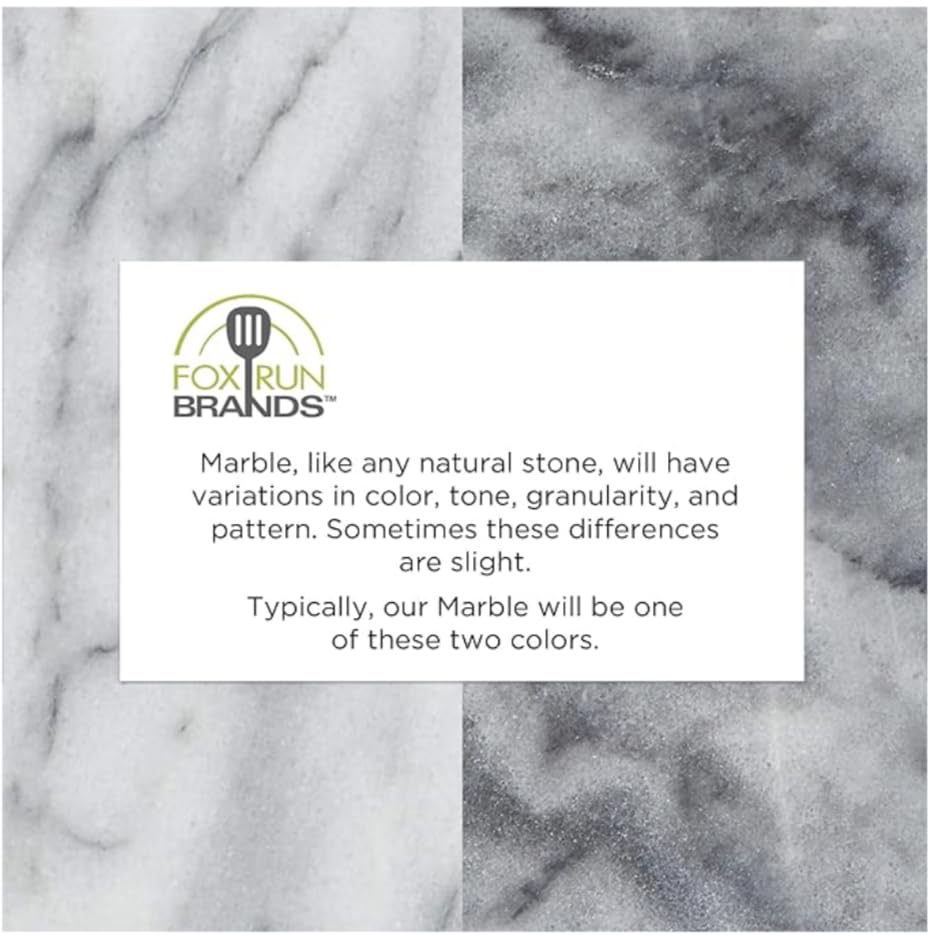 Fox Run Natural Polished Marble Stone Coasters, Set of 4, with Holder, White