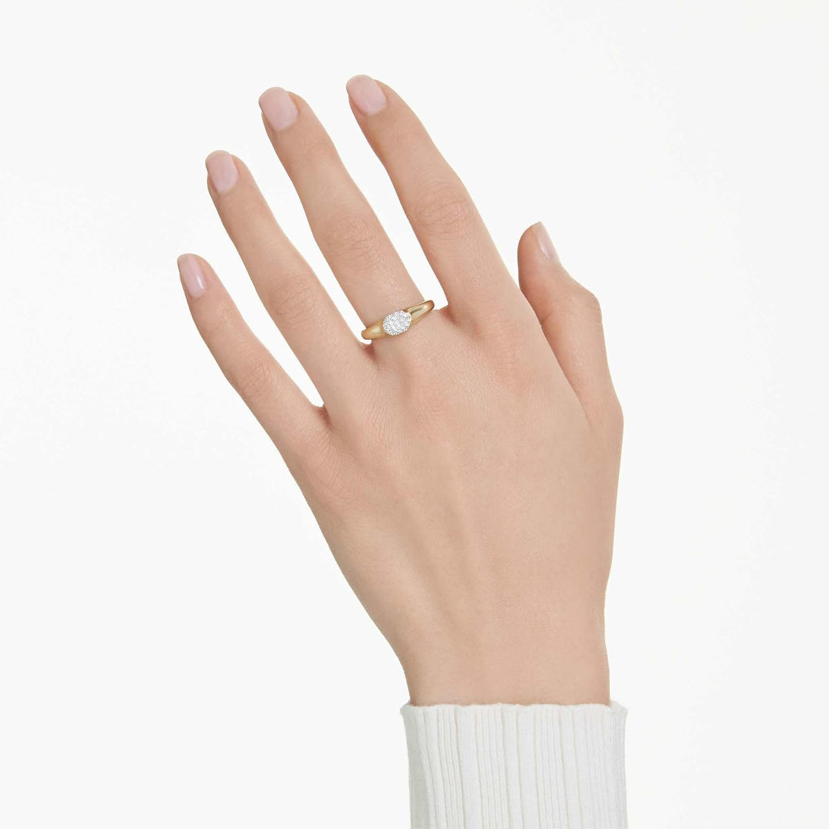Swarovski Anillo Dextera, Tallas mixtas, Blanco, Baño tono oro