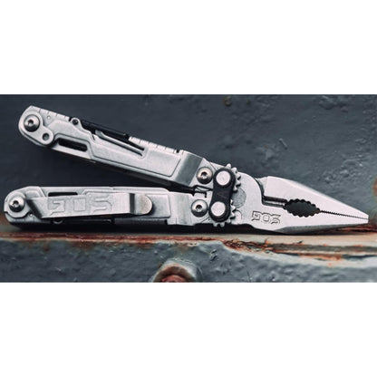 SOG PowerPint Mini Herramienta compacta de Acero Inoxidable | 18 Herramientas Ligeras Especiales y Pinzas Multiherramienta SOG Cuchillo de Bolsillo, Lavado a Piedra
