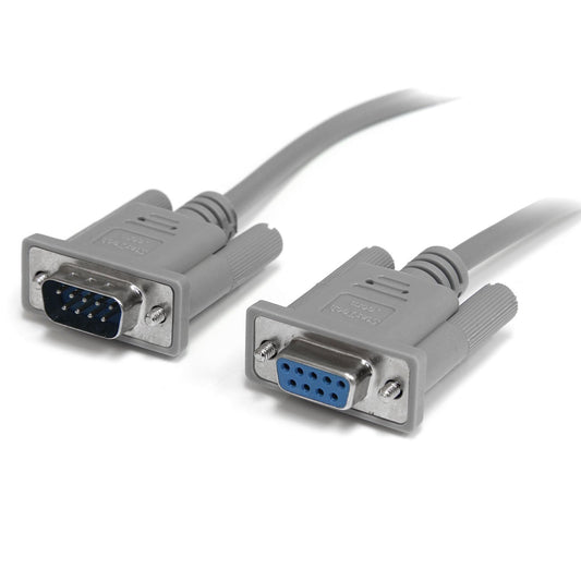 StarTech SCNM9FM Cable de Módem Nulo, Serie RS-232, DB-9, Hembra/Macho, 10 Pies, Gris