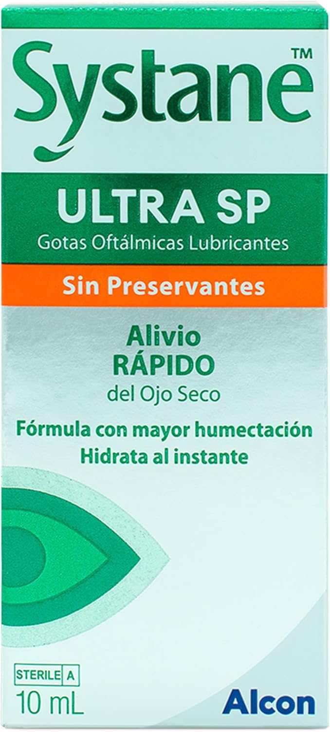 Systane Ultra SP Gotas Oculares Sin Conservantes para Ojo Seco, Alivio Inmediato y Lubricación, Compatibles con Lentes de Contacto, 10 ml