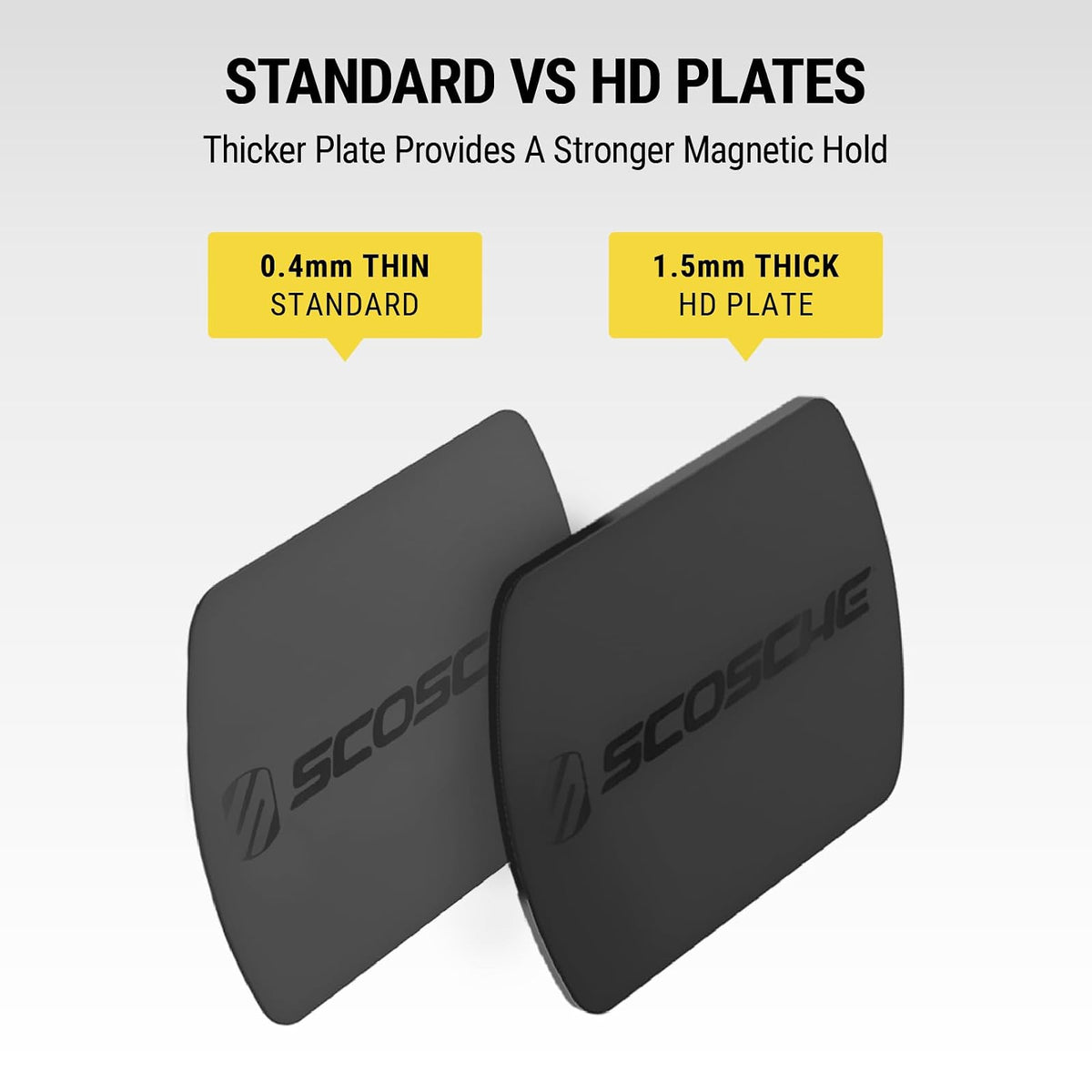 Scosche MPLT54T-4PKBP0 MagicMount - Kit de Placa de Repuesto para Soporte magnético para teléfono de Automóvil, Placas de Metal con sujeción Extra Resistente para Smartphone, Tablet, Soporte magnético