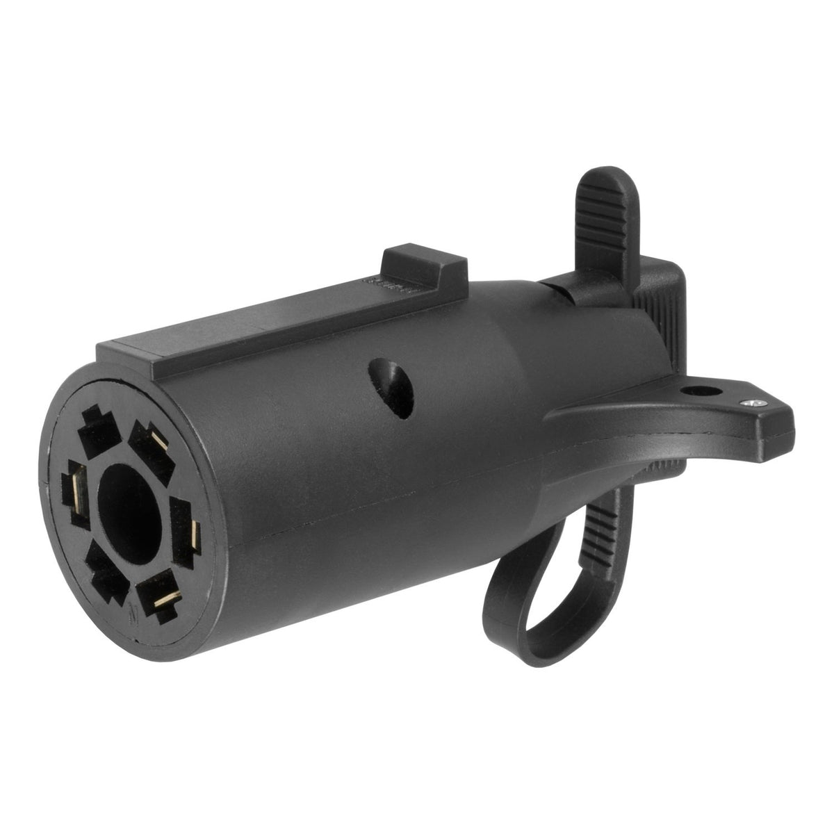 Curt 57245 Adaptador de Cableado de Remolque Plano de 7 Vías con Probador Negro