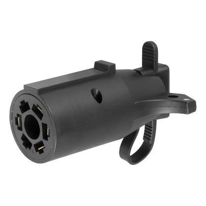 Curt 57245 Adaptador de Cableado de Remolque Plano de 7 Vías con Probador Negro
