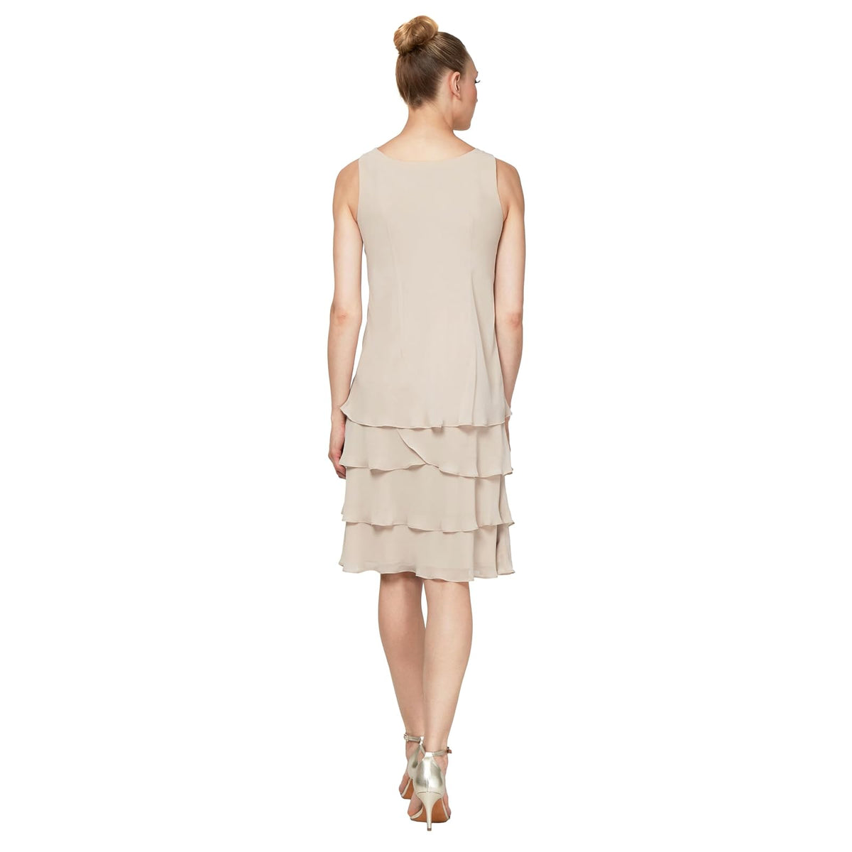 S.L. Fashions Vestido de Chamarra de Dos Piezas con abalorio para Madre de la Novia Vestido para ocasión Especial para Mujer