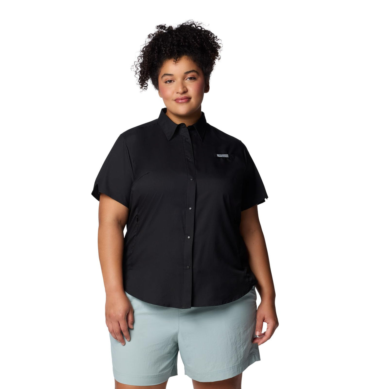 Columbia Camisa Tamiami II Manga Corta para Mujer - Protección Solar Omni-Shade y Gestión de Humedad Omni-Wick - Azul - Talla estándar