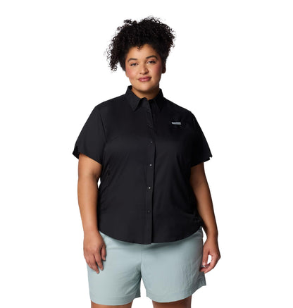 Columbia Camisa Tamiami II Manga Corta para Mujer - Protección Solar Omni-Shade y Gestión de Humedad Omni-Wick - Azul - Talla estándar