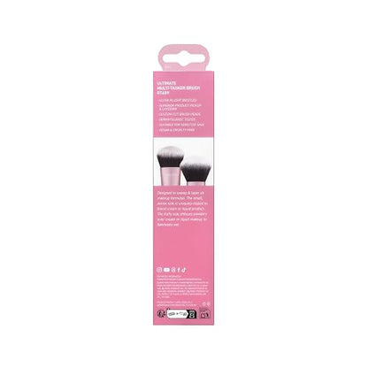 Real Techniques Ultimate Multi Tasker Pincel, Dual Ended Makeup Brush for Foundation, Blush Bronzer & Powder, Precision Sculpting & Blending, UltraPlush Cerdas, Crueldad, 1 Count