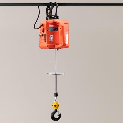 VEVOR Cabrestante eléctrico 3 en 1, capacidad de 1100 lb, cabrestante eléctrico portátil de 1500 W, altura de elevación de 25 pies, 16,4 pies/min con control remoto manual, con cable e inalámbrico