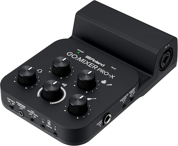 Roland GO:Mixer PRO-X Mezclador de audio portátil para crear vídeos musicales de sonido profesional, transmisiones en directo y podcasts con dispositivos móviles. (GOMIXERPX)