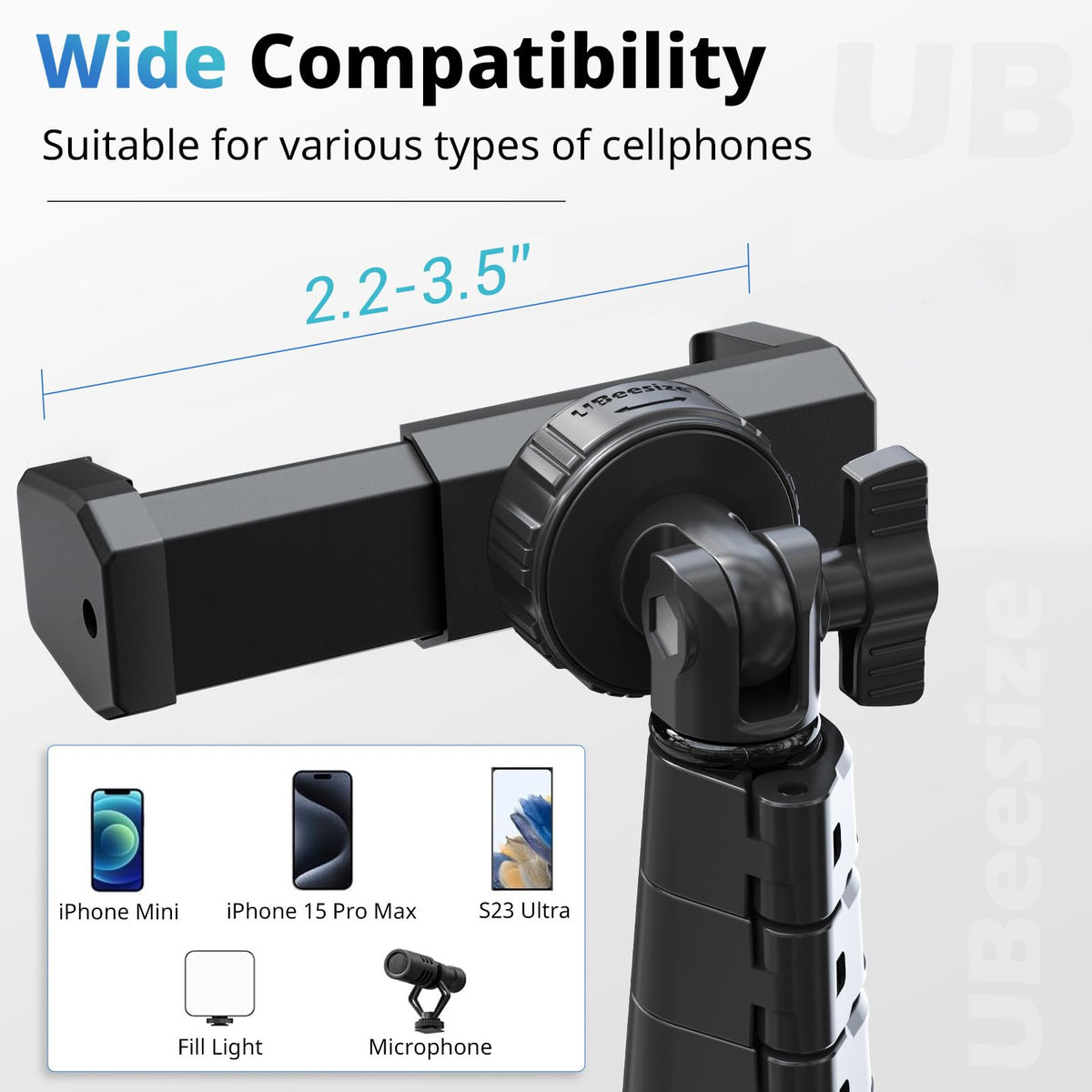 UBeesize - Trípode Extensible para Selfies, 51 Pulgadas, con Mando a Distancia Bluetooth para iPhone y teléfono Android, Aluminio Resistente, Ligero