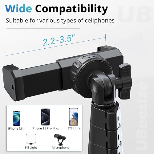 UBeesize - Trípode para teléfono de 72 Pulgadas y Palo para Selfie, Soporte para trípode de cámara con Control Remoto inalámbrico y Soporte para teléfono, Compatible con iPhone Android, Perfecto para