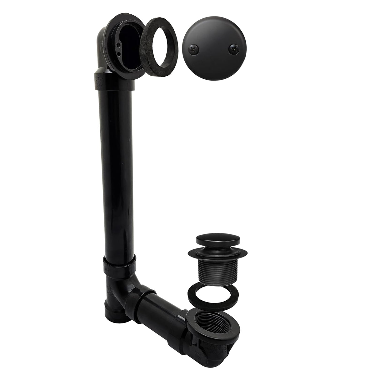 WestBrass Tip-Toe Sch. 40 - Residuos de baño con codo de dos agujeros, color negro mate, D4931-62