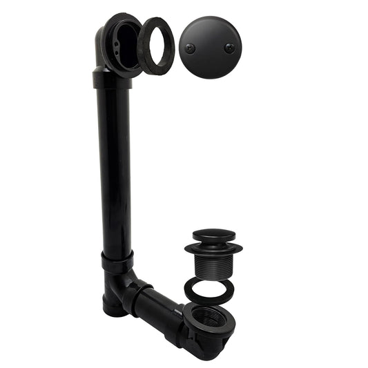 WestBrass Tip-Toe Sch. 40 - Residuos de baño con codo de dos agujeros, color negro mate, D4931-62