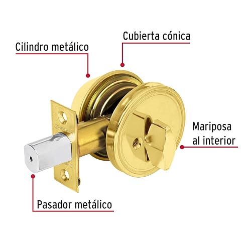 Hermex Basic CERO-11P, Cerrojo cilindro-mariposa, latón brillante