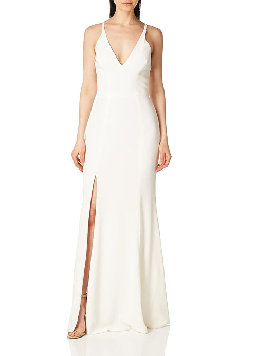 DRESS THE POPULATION Vestido Largo con Tirantes de Espagueti para Mujer