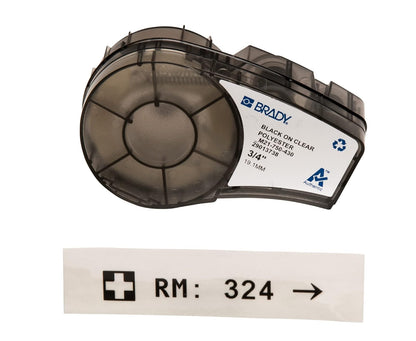 Brady M21-500-430 Etiqueta de Poliéster Transparente 0.5" - M21-750-430 - .75"