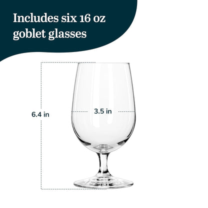 Libbey, Entertaining Essentials - Vasos multiusos (473 ml, 6 unidades), transparente