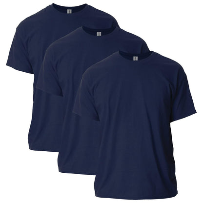 Gildan Playera Ultra Cotton G2000 Multipack para Hombre, Ajuste Clásico - Azul marino (paquete de 3) - M
