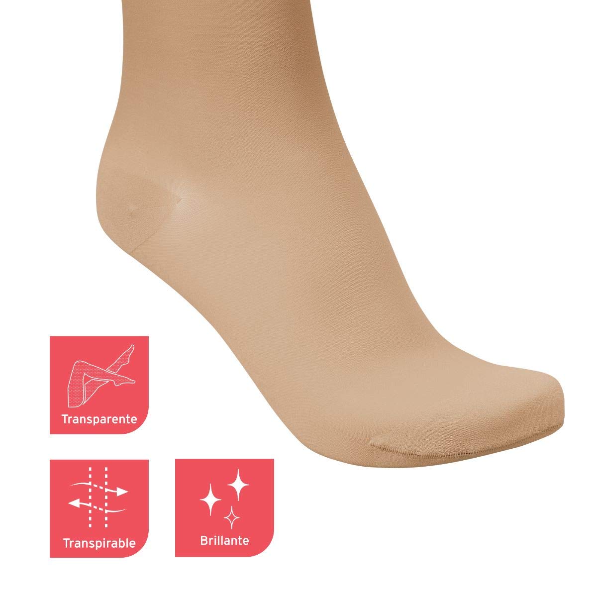 JOBST Ultrasheer Medias de Compresión de Grado Médico 15-20 mmHg, Estilo Rodilla, Color Natural, Talla S