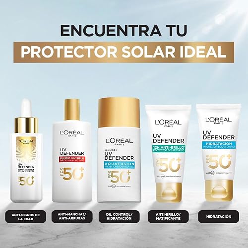 L'Oréal Paris Sérum Protector Solar Invisible FPS 50+ anti-manchas y lineas de expresión, 30ml