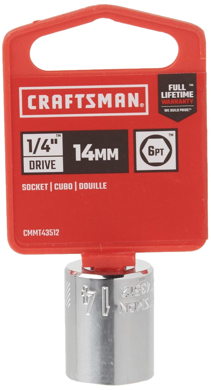 Craftsman CMMT43512 - Llave de vaso (1/4", 6 pines, 14 mm)