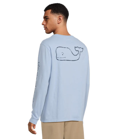 Vineyard Vines Playera clásico de Manga Larga con Bolsillo de Ballena Camiseta para Hombre